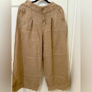 100% Pure Linen Tan Pants